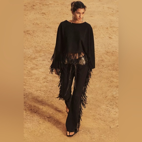 Zara Pants - NWT ZARA LIMITED EDITION 100% SUEDE FRINGE PANTS